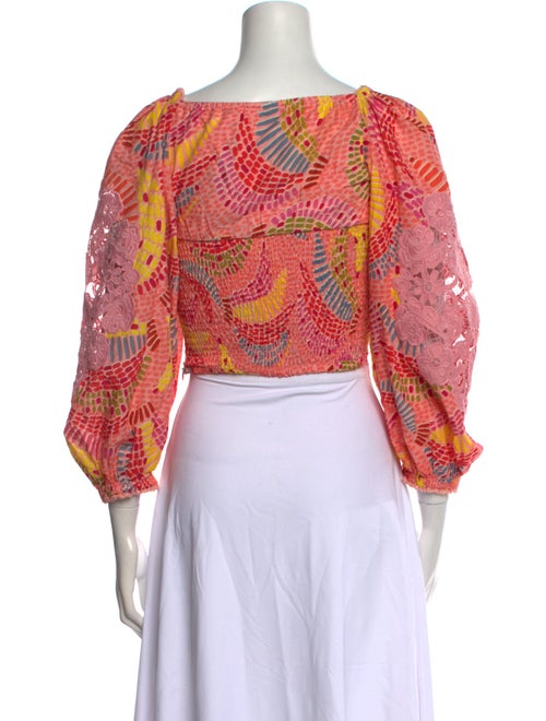 Farm Rio Paisley Print Square Neckline Crop Top