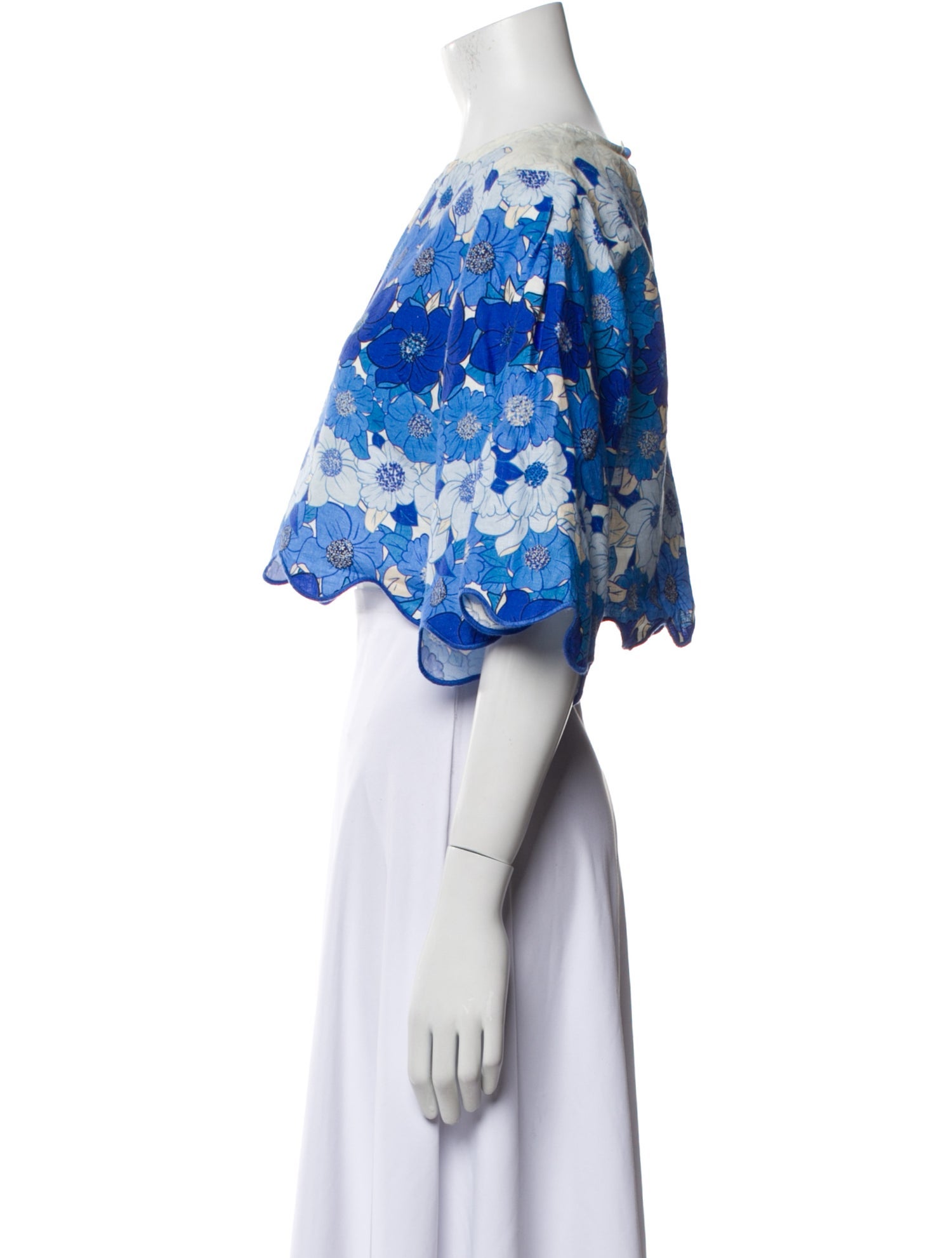 Farm Rio Linen Floral Print Crop Top w/ Tags