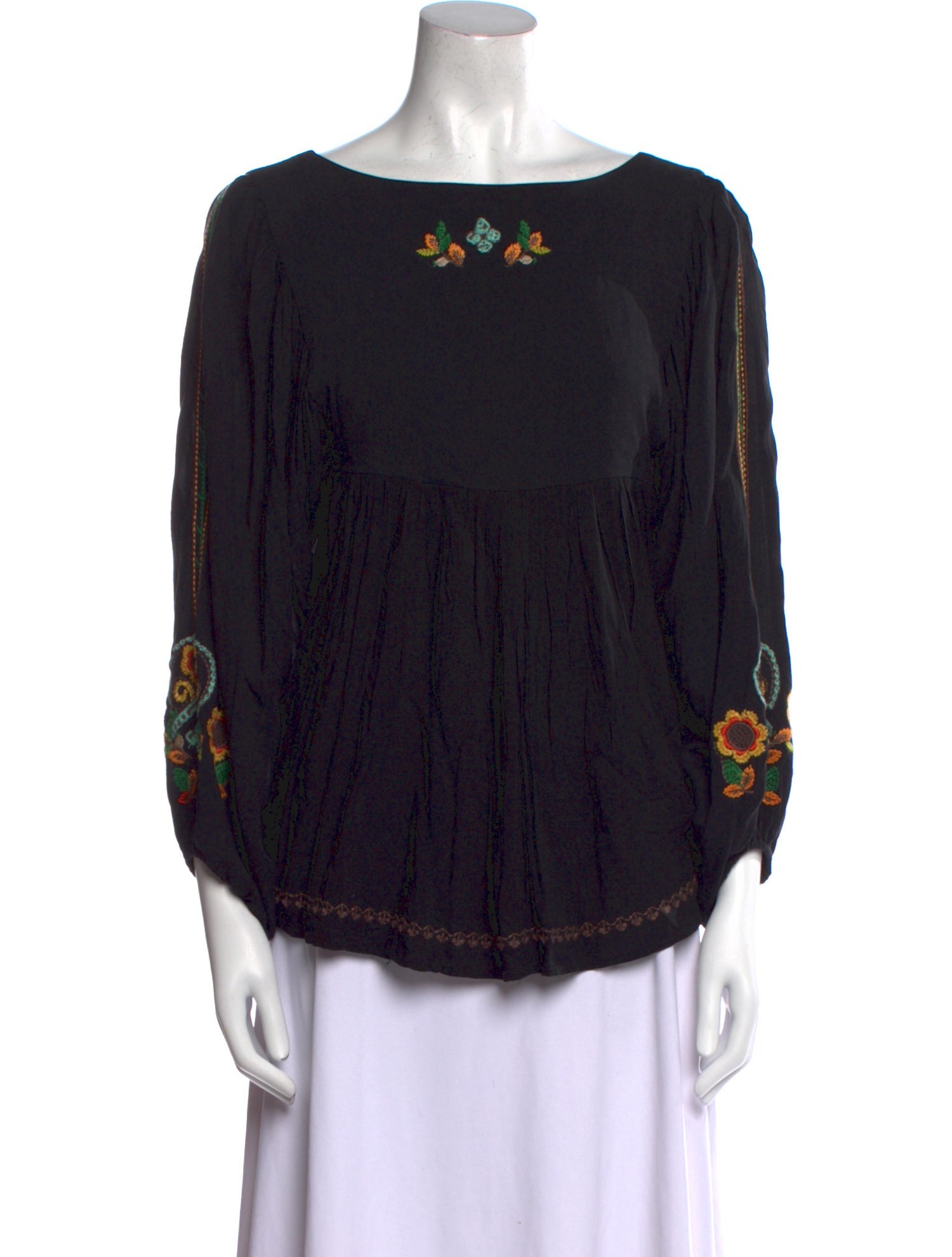 Farm Rio Printed Bateau Neckline Blouse