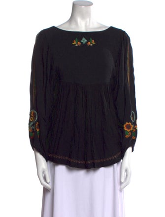 Farm Rio Printed Bateau Neckline Blouse