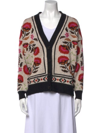 Farm Rio Printed V-Neck Sweater