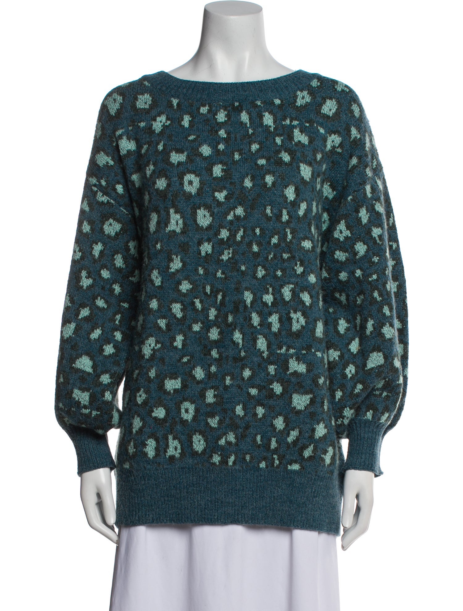 Farm Rio Printed Bateau Neckline Sweater