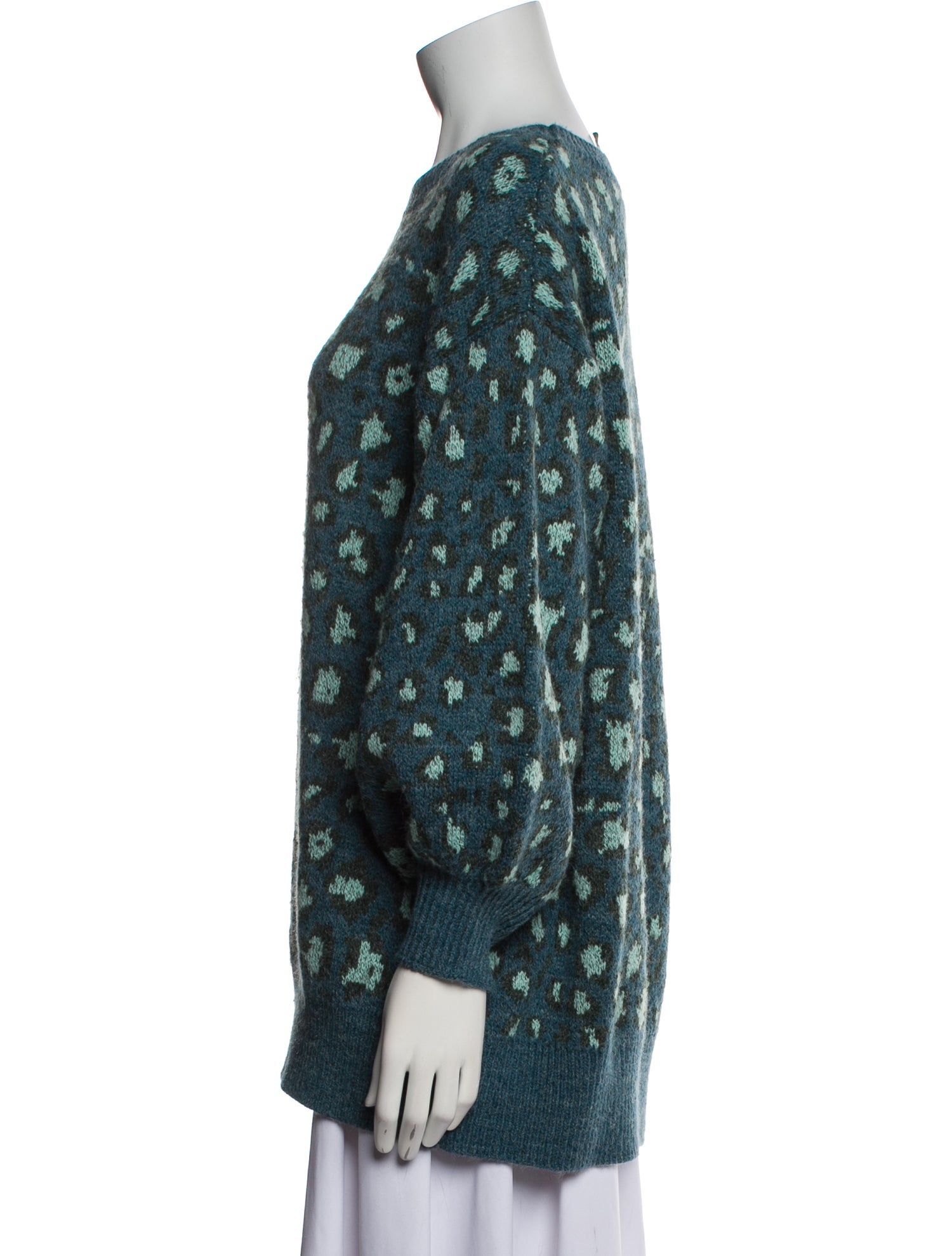 Farm Rio Printed Bateau Neckline Sweater