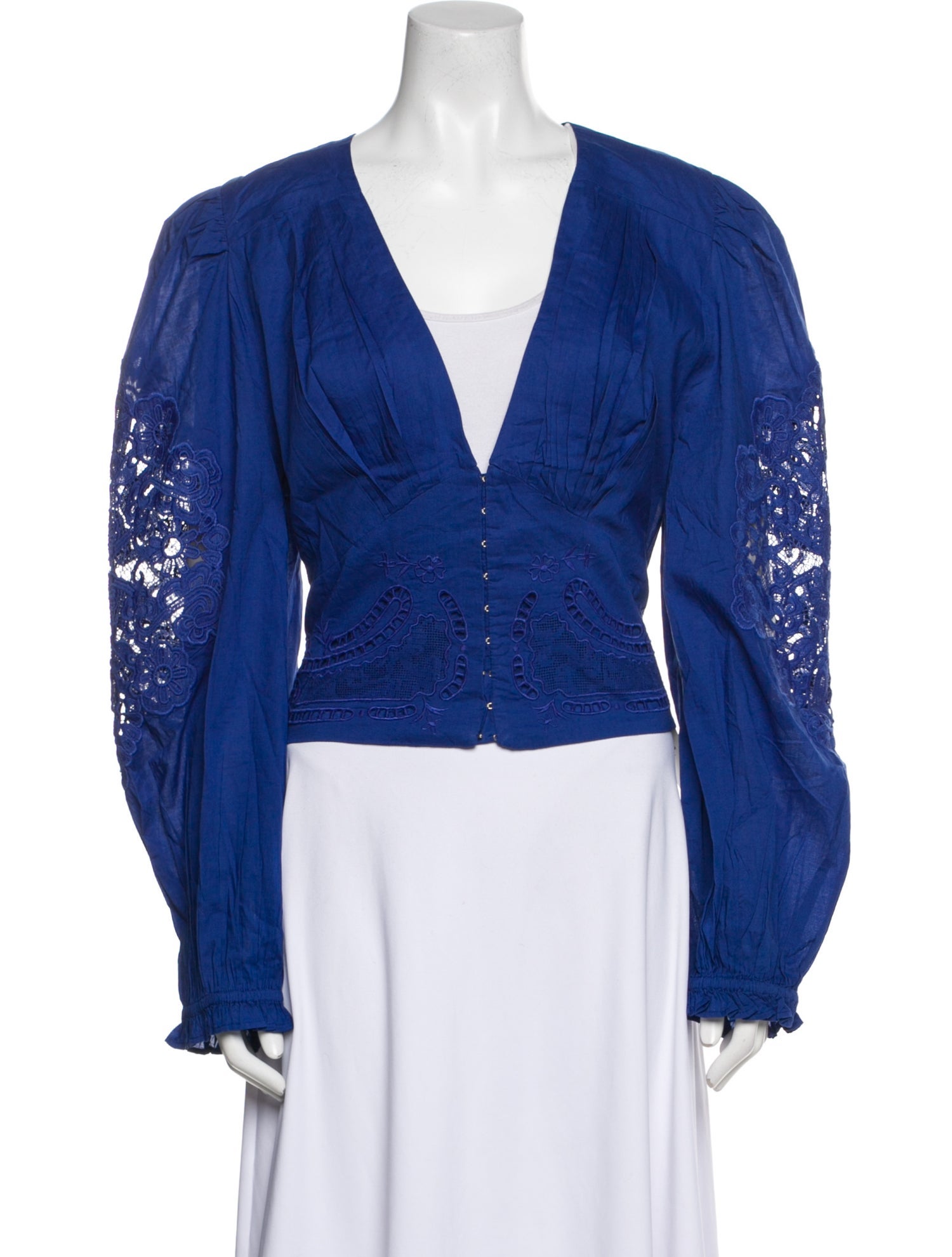 Farm Rio V-Neck Long Sleeve Crop Top