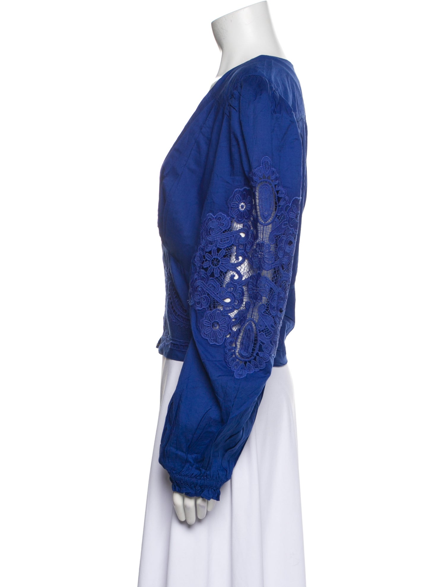 Farm Rio V-Neck Long Sleeve Crop Top