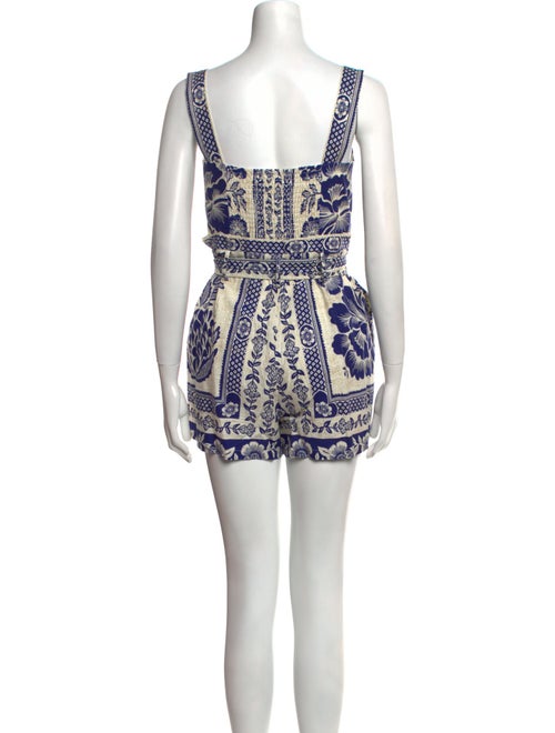 Farm Rio Printed Square Neckline Romper