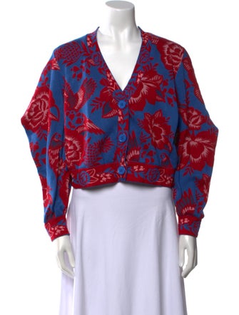 Farm Rio Floral Print V-Neck Crop Top