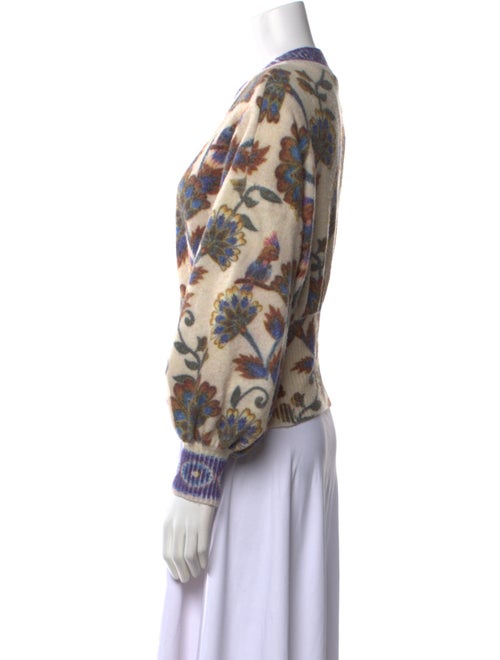 Farm Rio Floral Print V-Neck Sweater