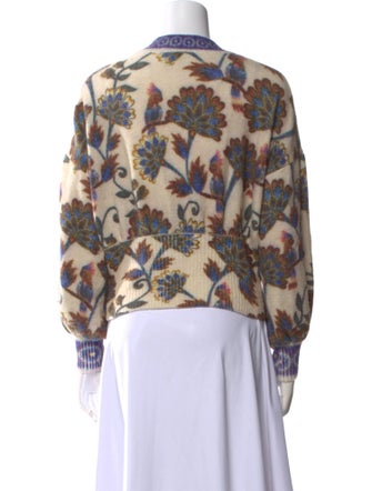 Farm Rio Floral Print V-Neck Sweater