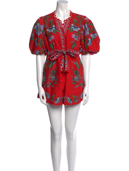 Farm Rio Printed V-Neck Romper