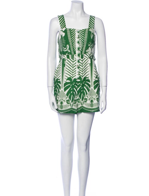 Farm Rio Printed Square Neckline Romper