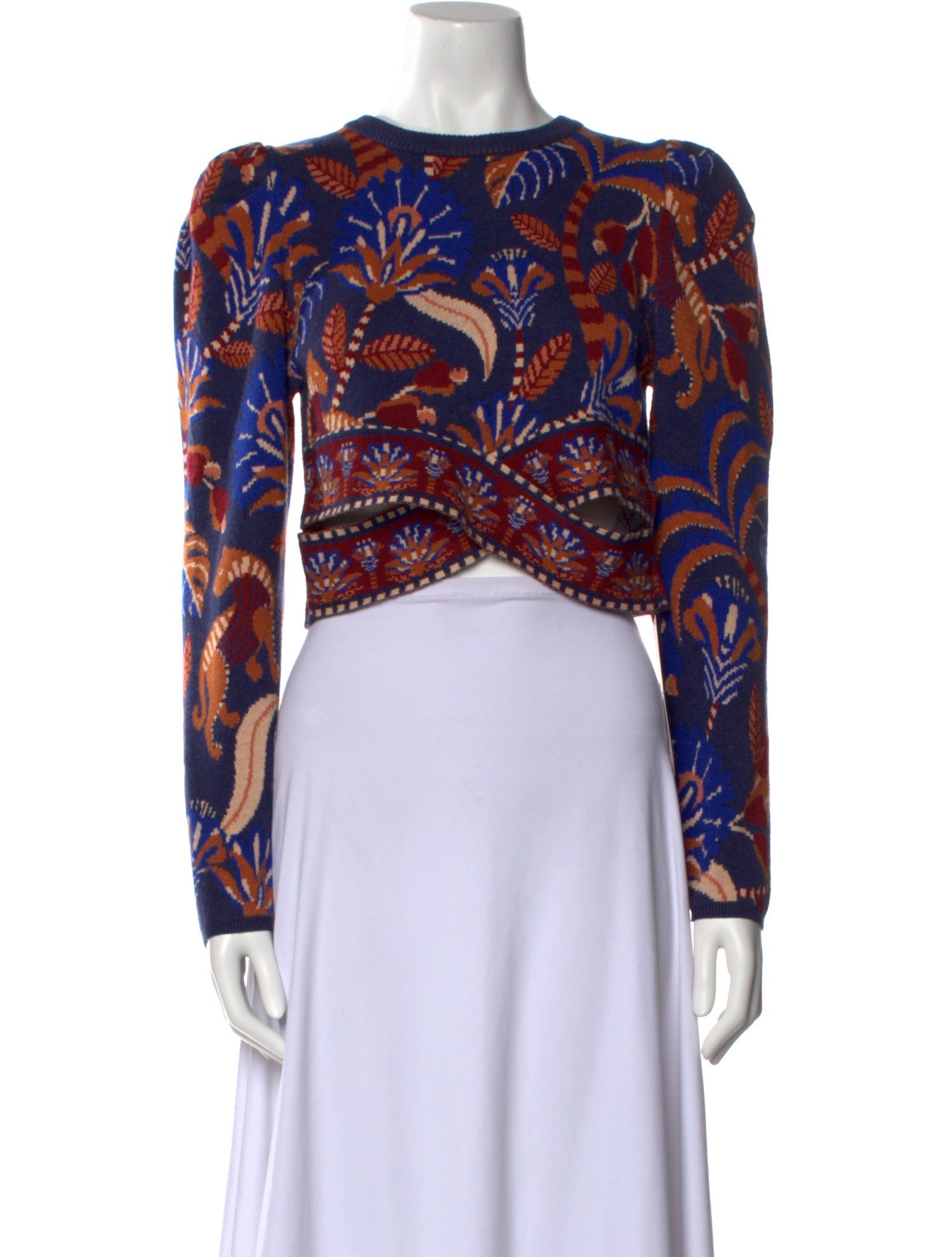 Farm Rio Printed Crew Neck Sweater