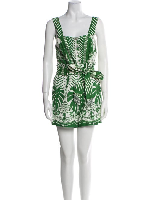 Farm Rio Printed Square Neckline Romper