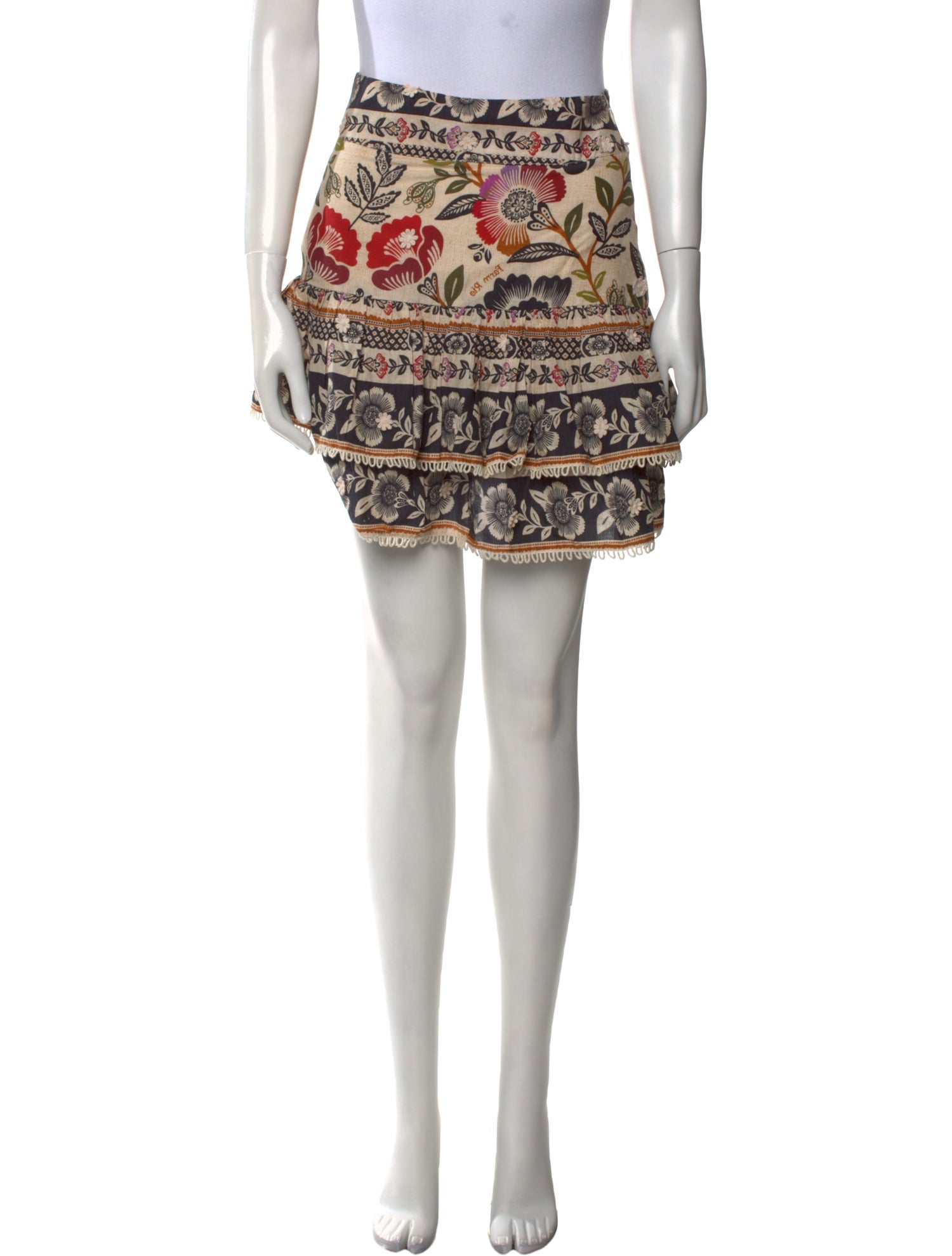 Farm Rio Floral Print Mini Skirt