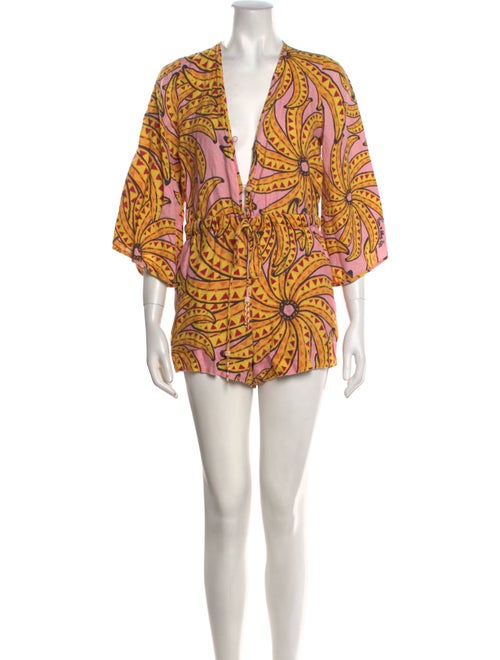 Farm Rio Linen Printed Romper