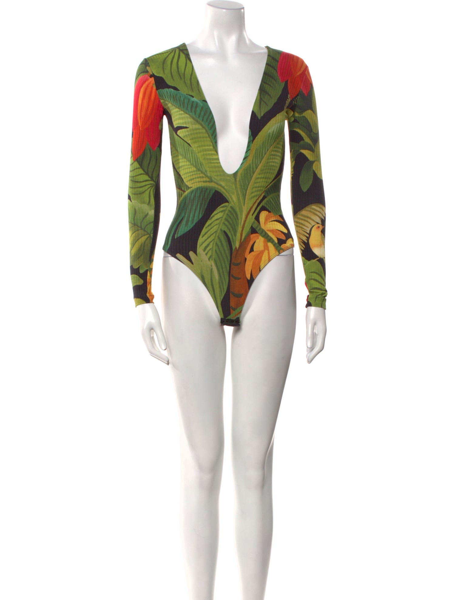 Farm Rio Floral Print V-Neck Bodysuit w/ Tags