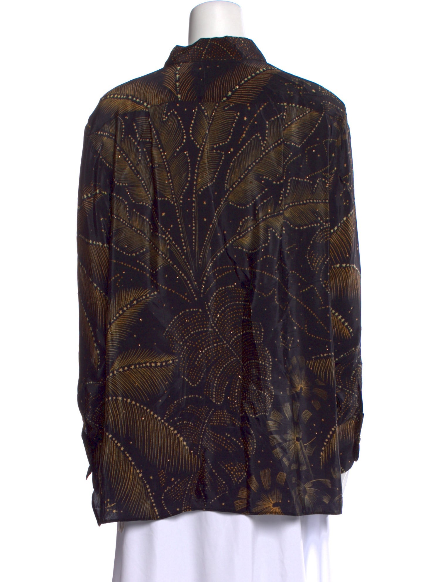 Farm Rio Paisley Print Long Sleeve Button-Up Top