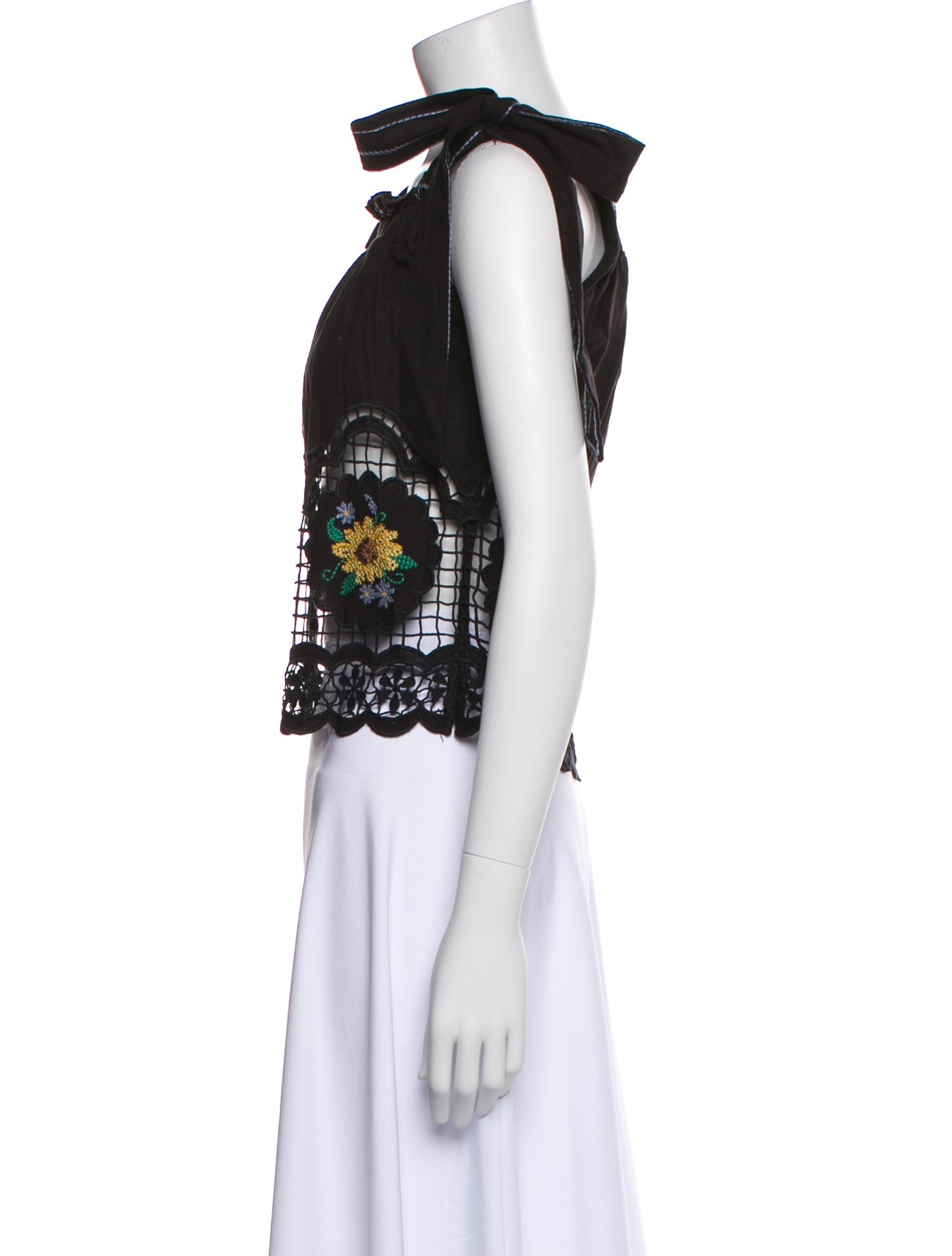 Farm Rio Linen Square Neckline Crop Top