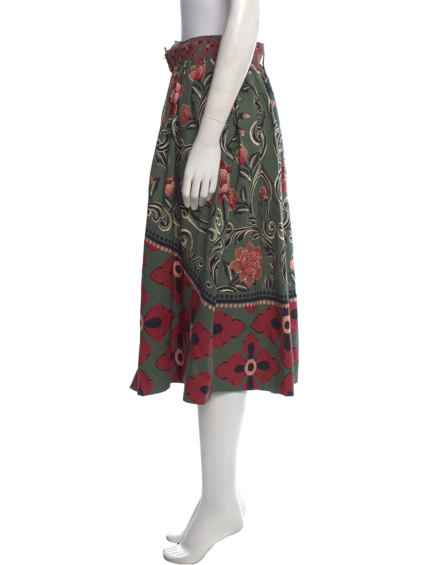 Farm Rio Floral Print Knee-Length Skirt