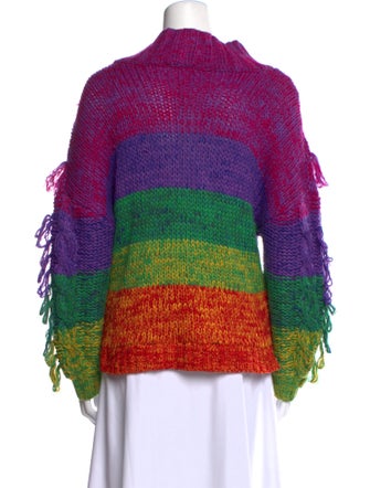 Farm Rio Striped Mock Neck Sweater