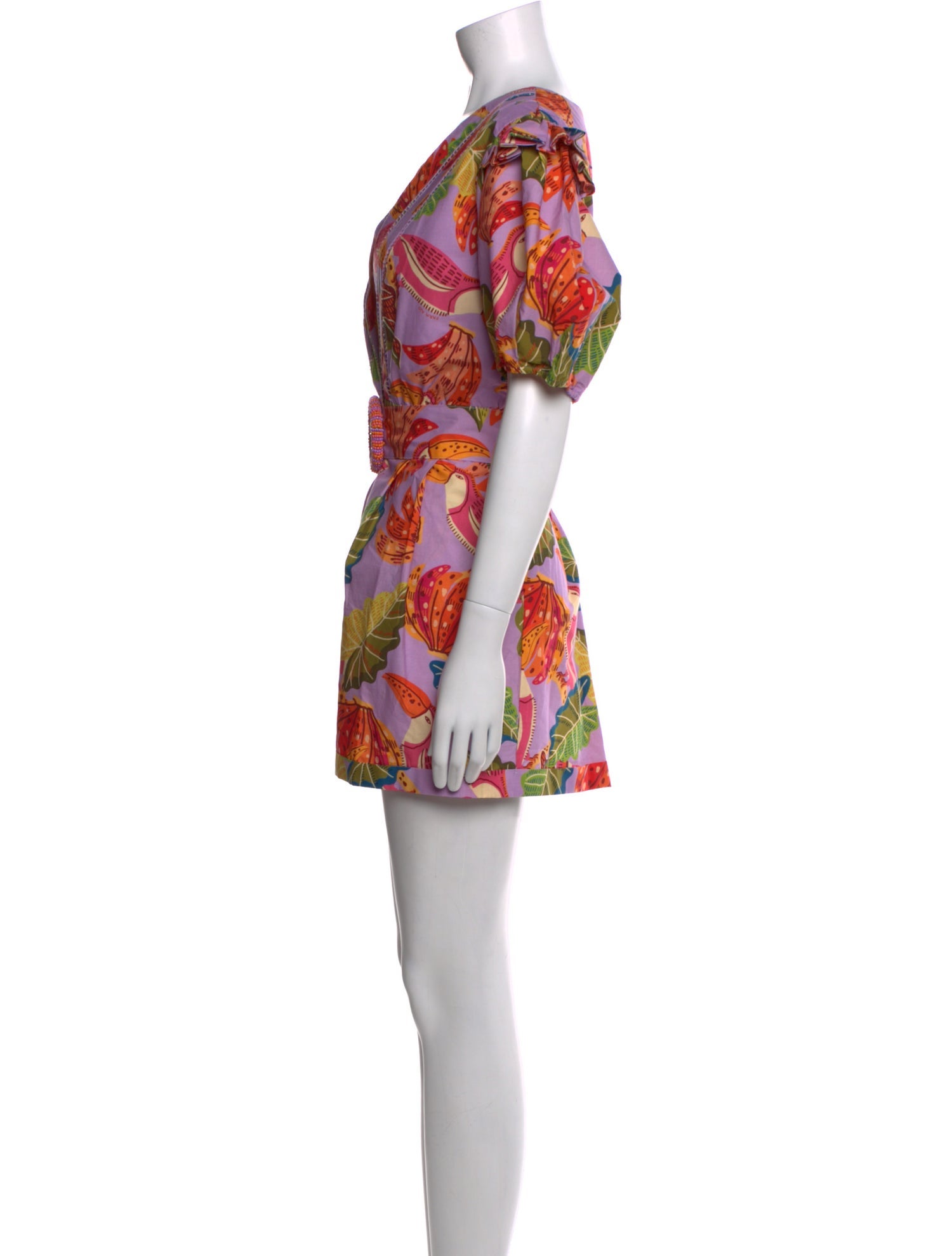 Farm Rio Printed Plunge Neckline Romper w/ Tags