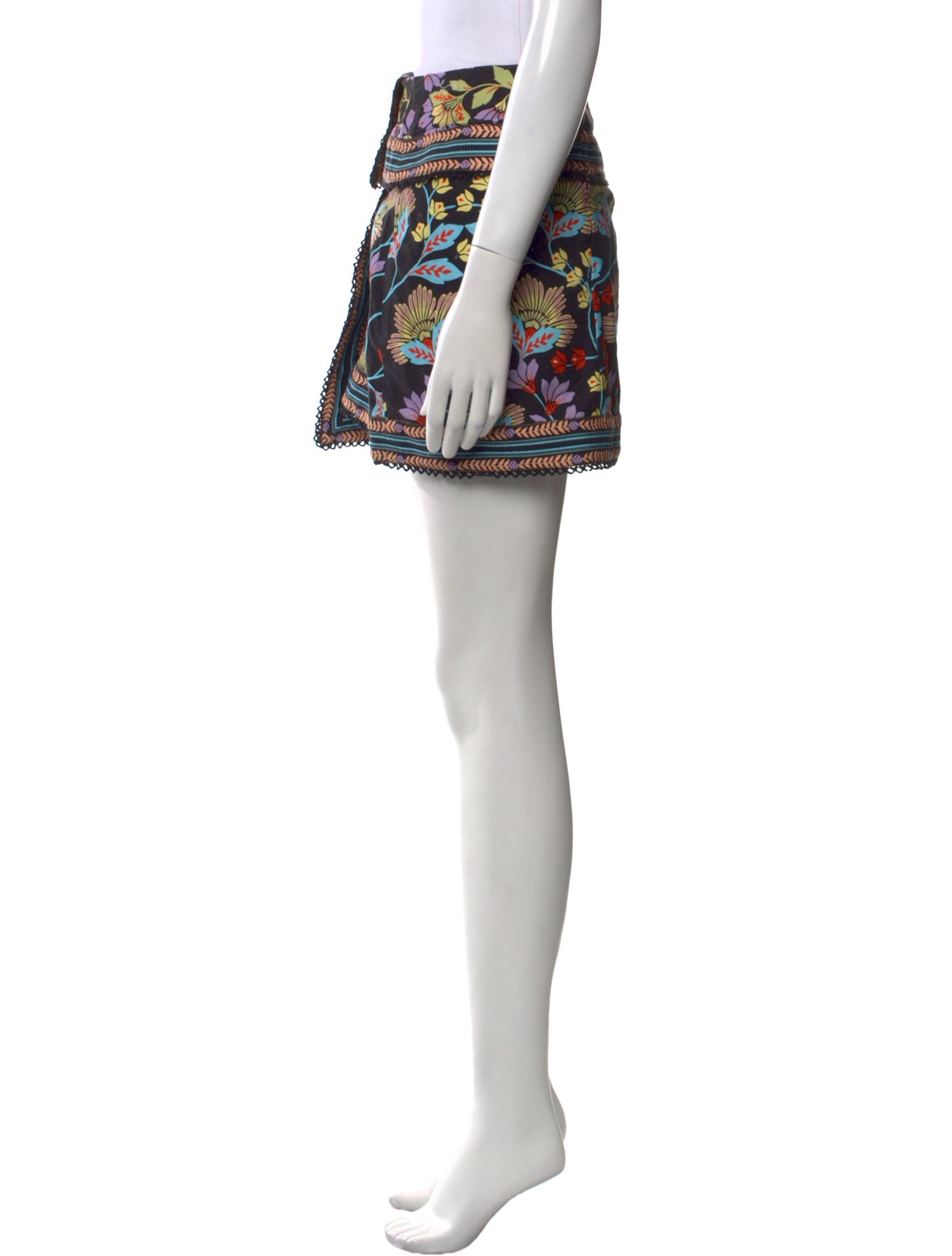 Farm Rio Floral Print Mini Skirt