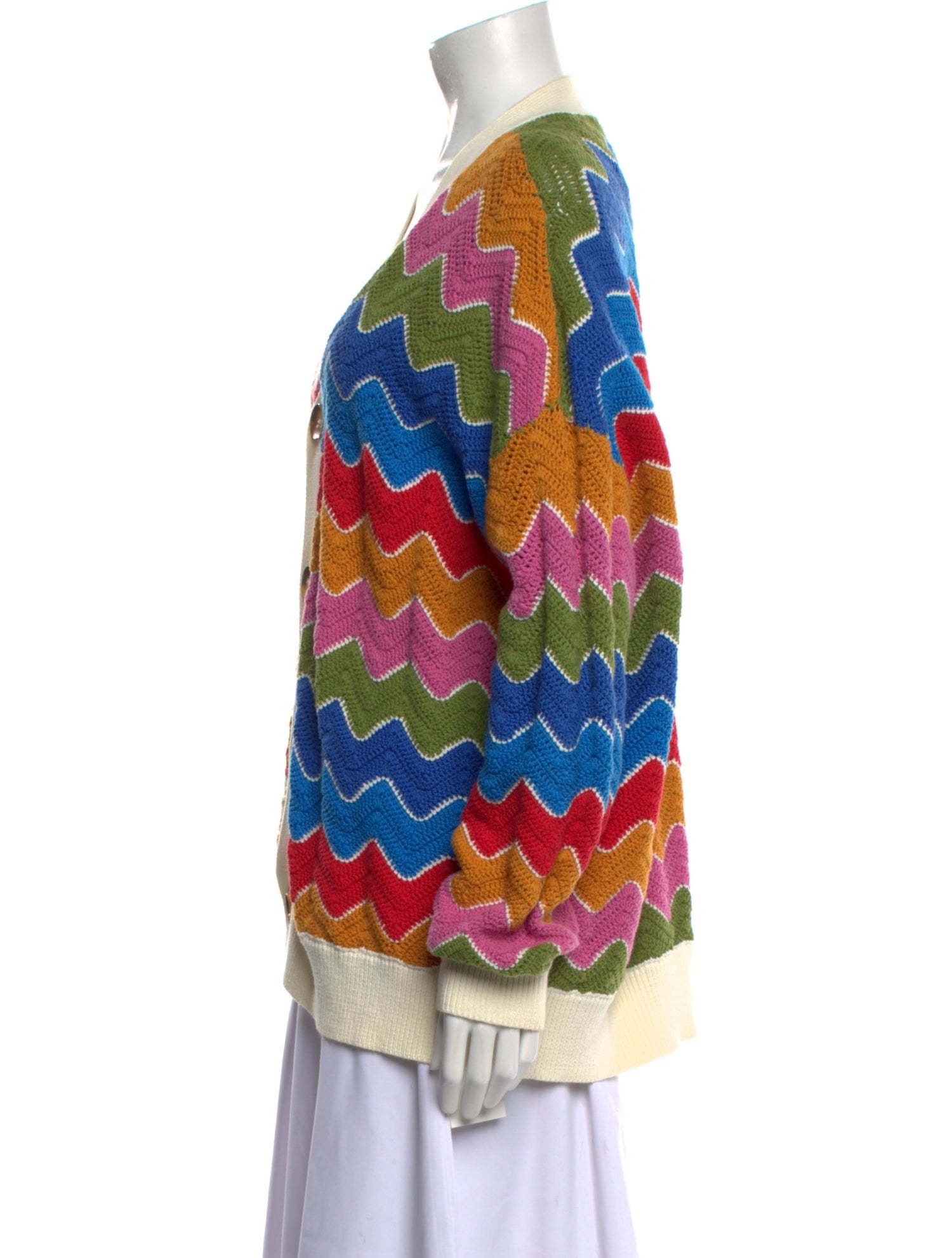 Farm Rio Printed V-Neck Sweater