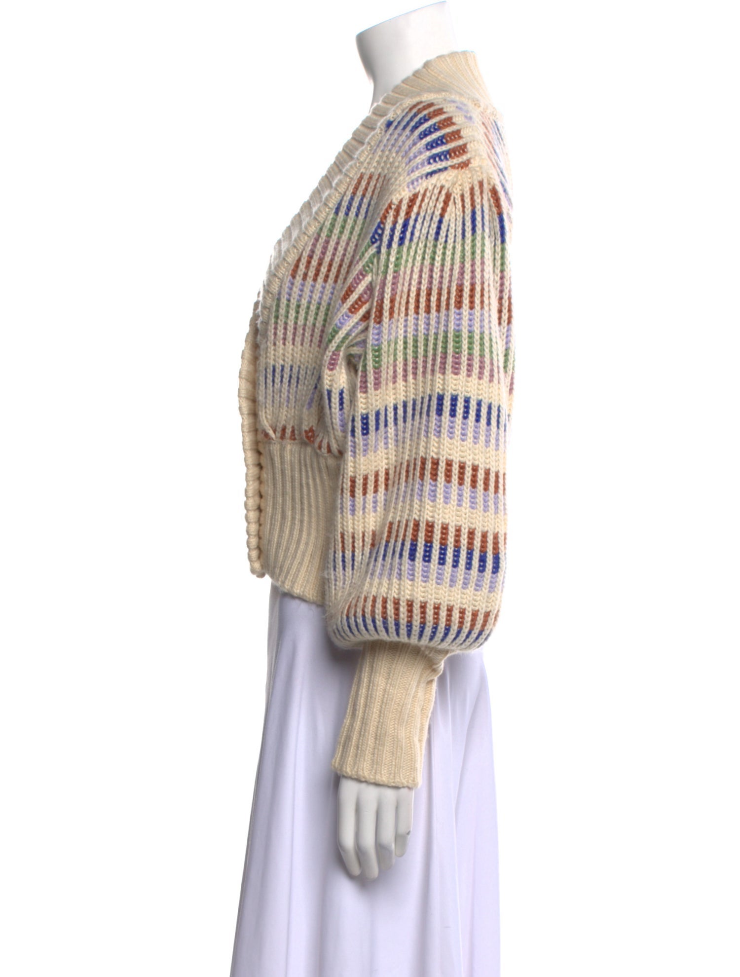 Farm Rio Striped V-Neck Sweater