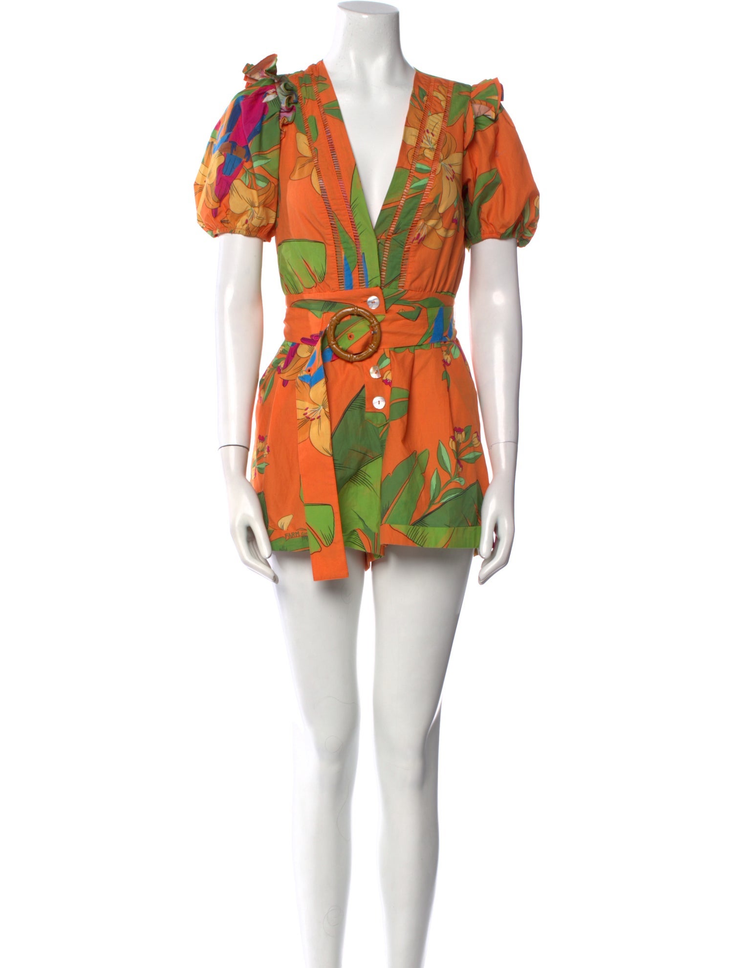 Farm Rio Floral Print V-Neck Romper w/ Tags