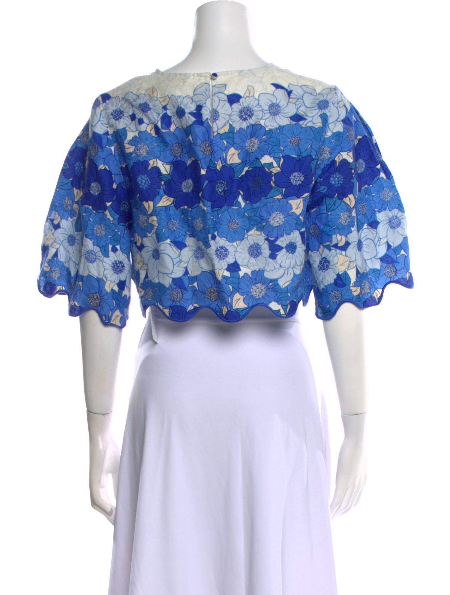 Farm Rio Linen Lace Pattern Crop Top