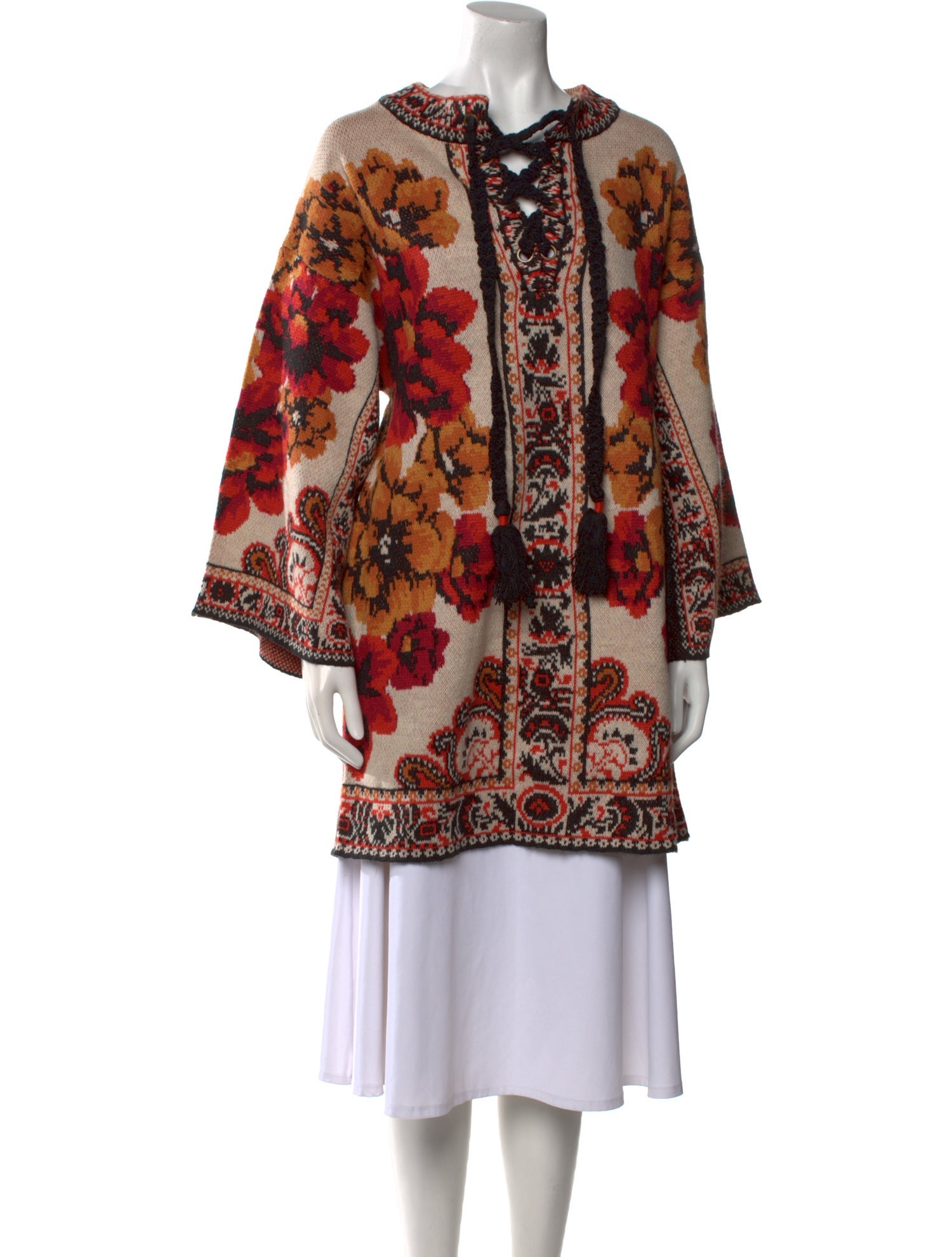 Farm Rio Floral Print Crew Neck Sweater w/ Tags