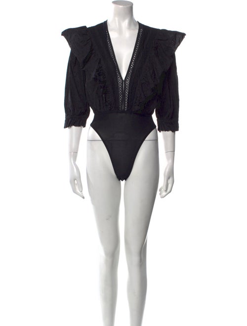 Farm Rio V-Neck Three-Quarter Sleeve Bodysuit