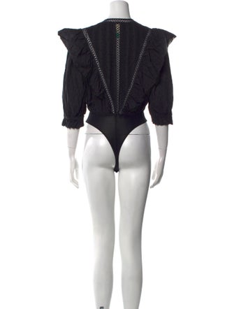 Farm Rio V-Neck Three-Quarter Sleeve Bodysuit