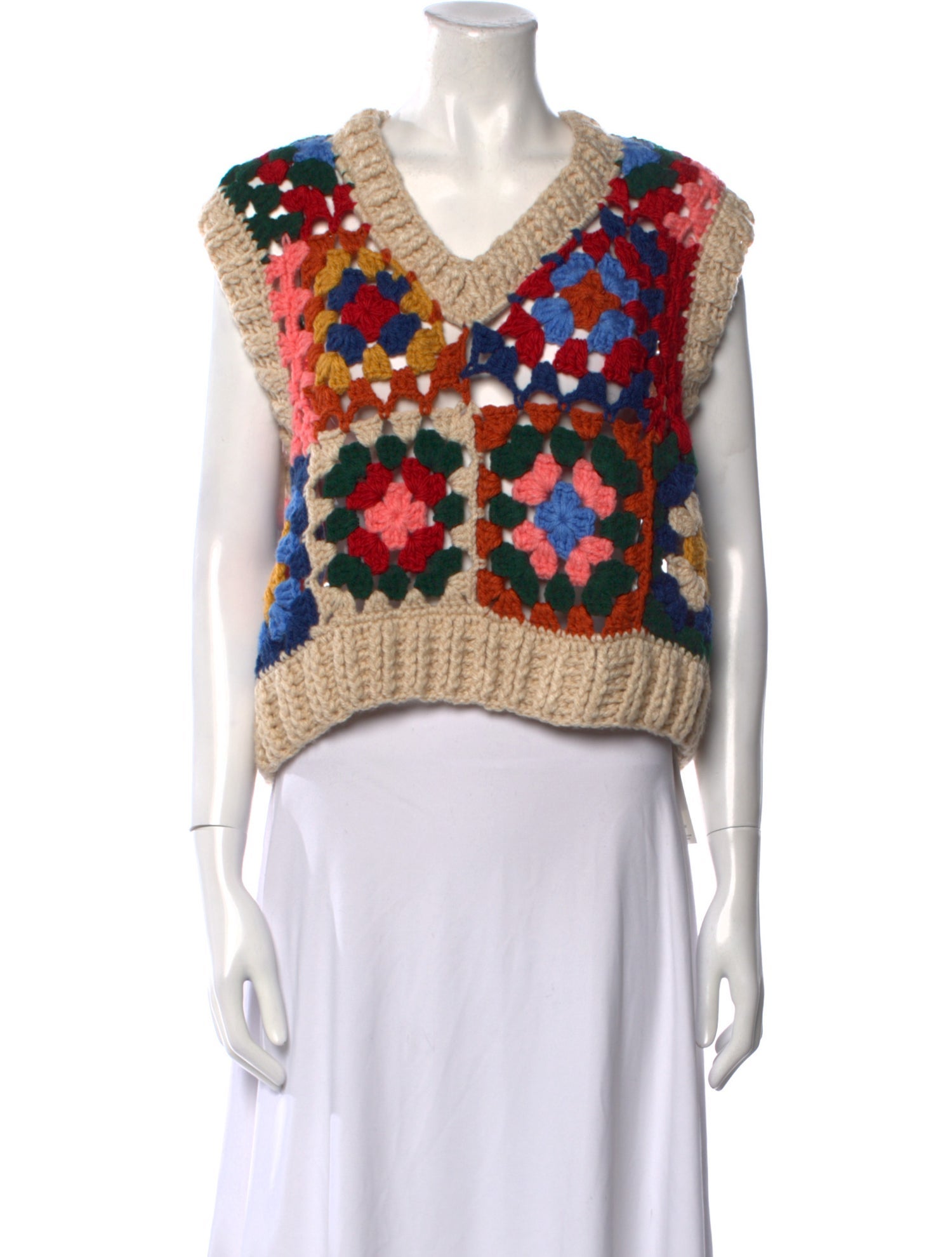 Farm Rio Printed V-Neck Sweater