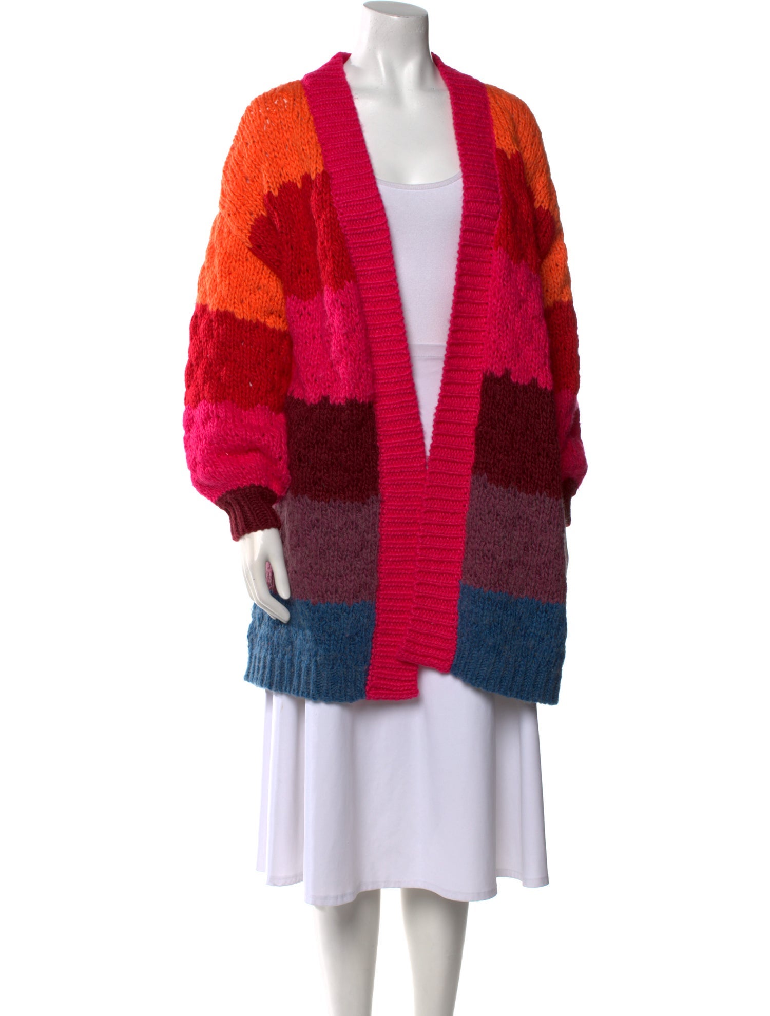 Farm Rio Striped V-Neck Sweater