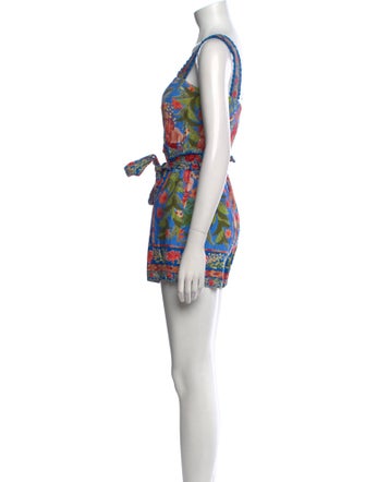 Farm Rio Linen Floral Print Romper