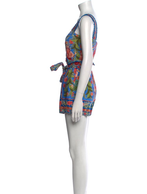Farm Rio Linen Floral Print Romper