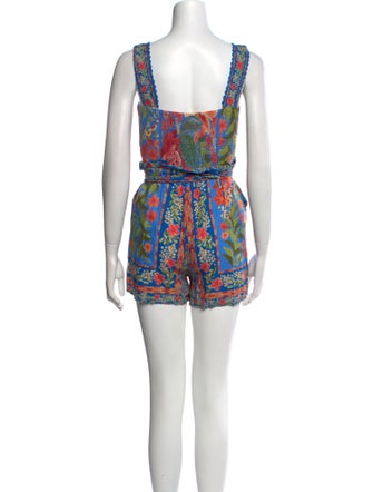 Farm Rio Linen Floral Print Romper