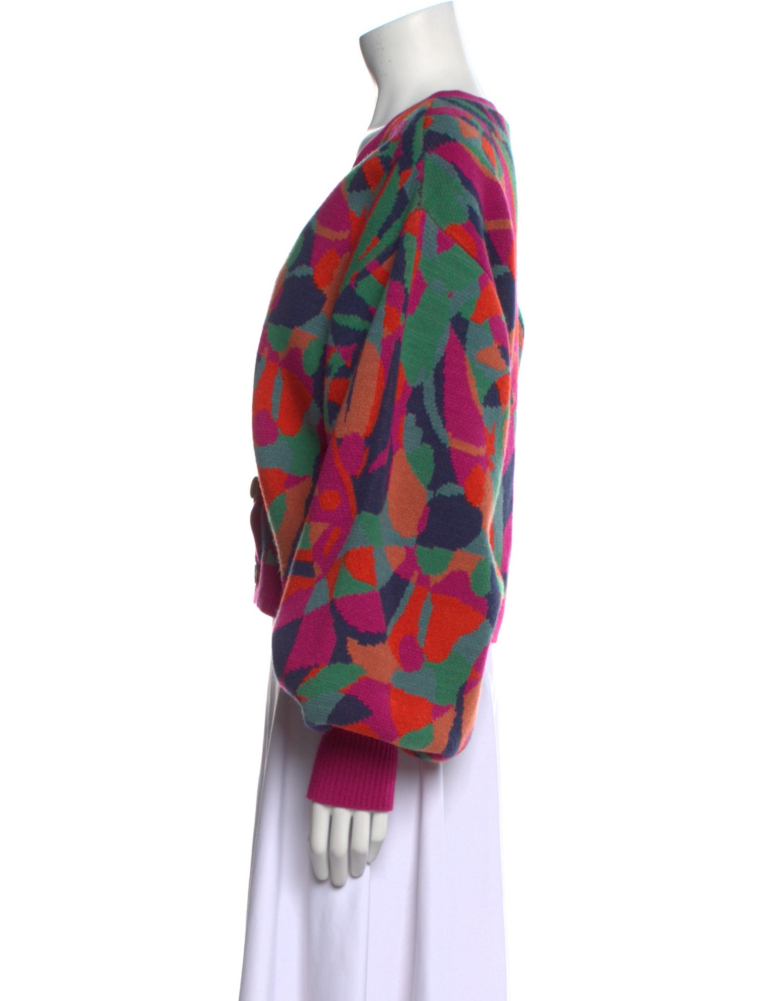 Farm Rio Printed V-Neck Sweater