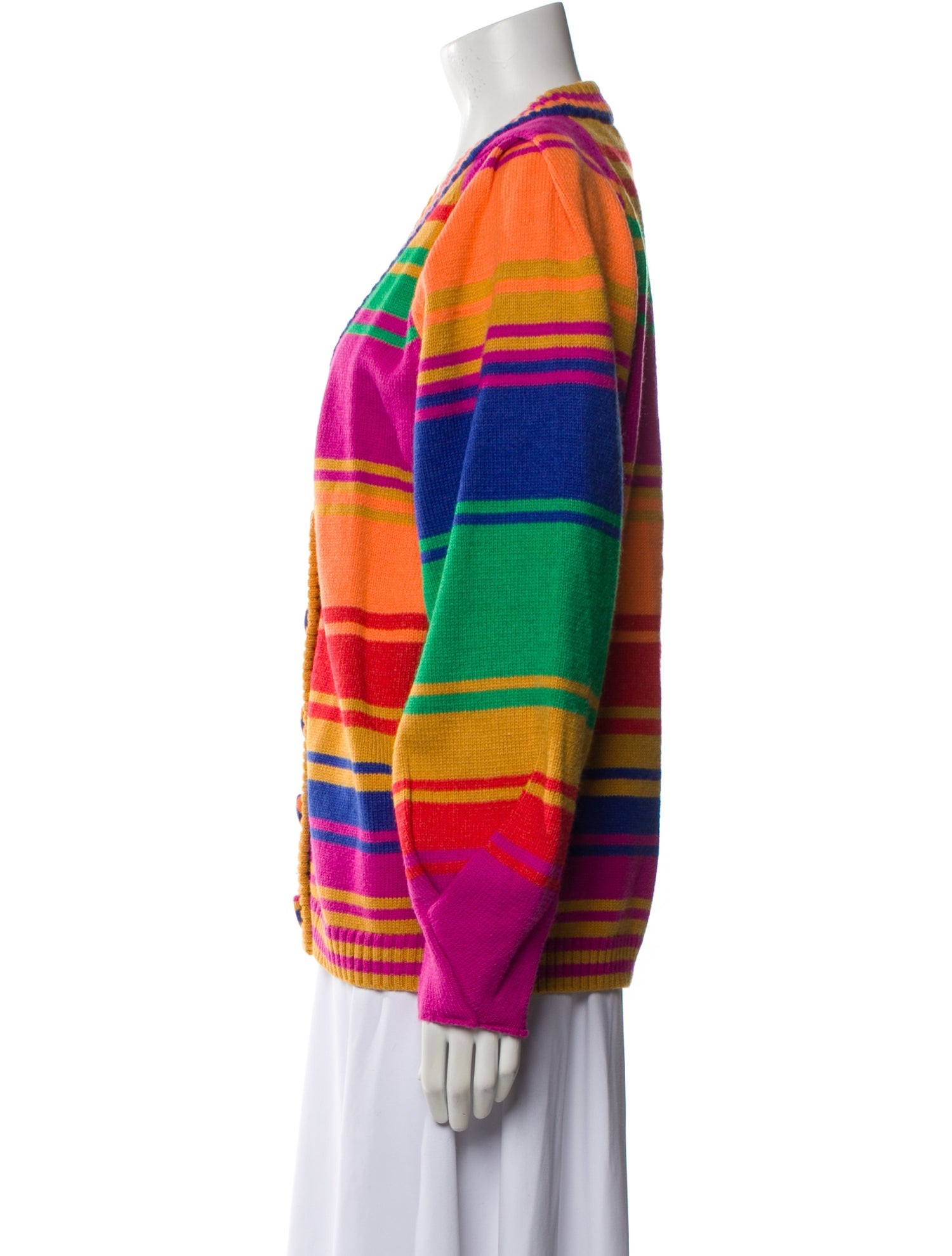 Farm Rio Striped V-Neck Sweater