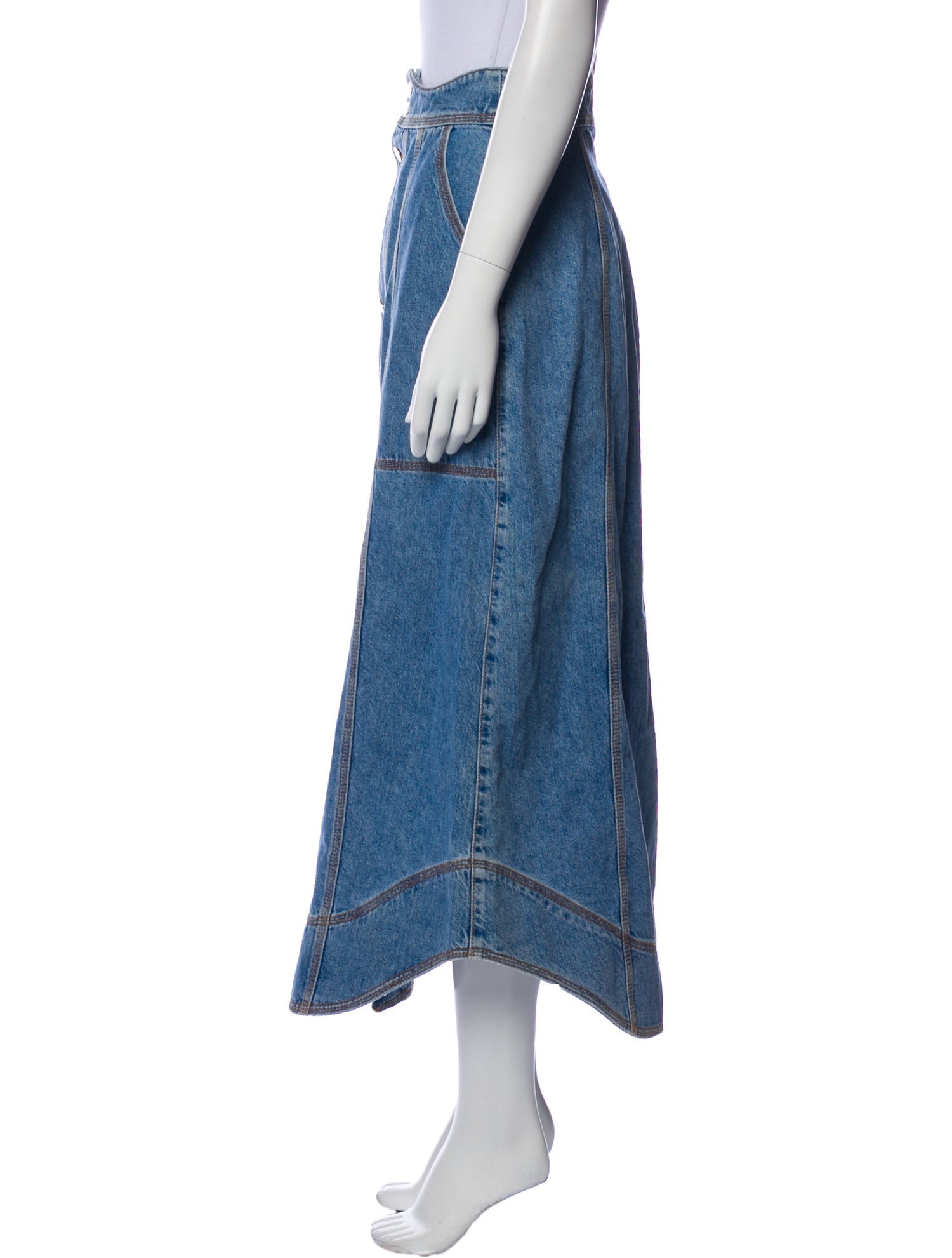 Farm Rio Scalloped Accent Midi Length Skirt