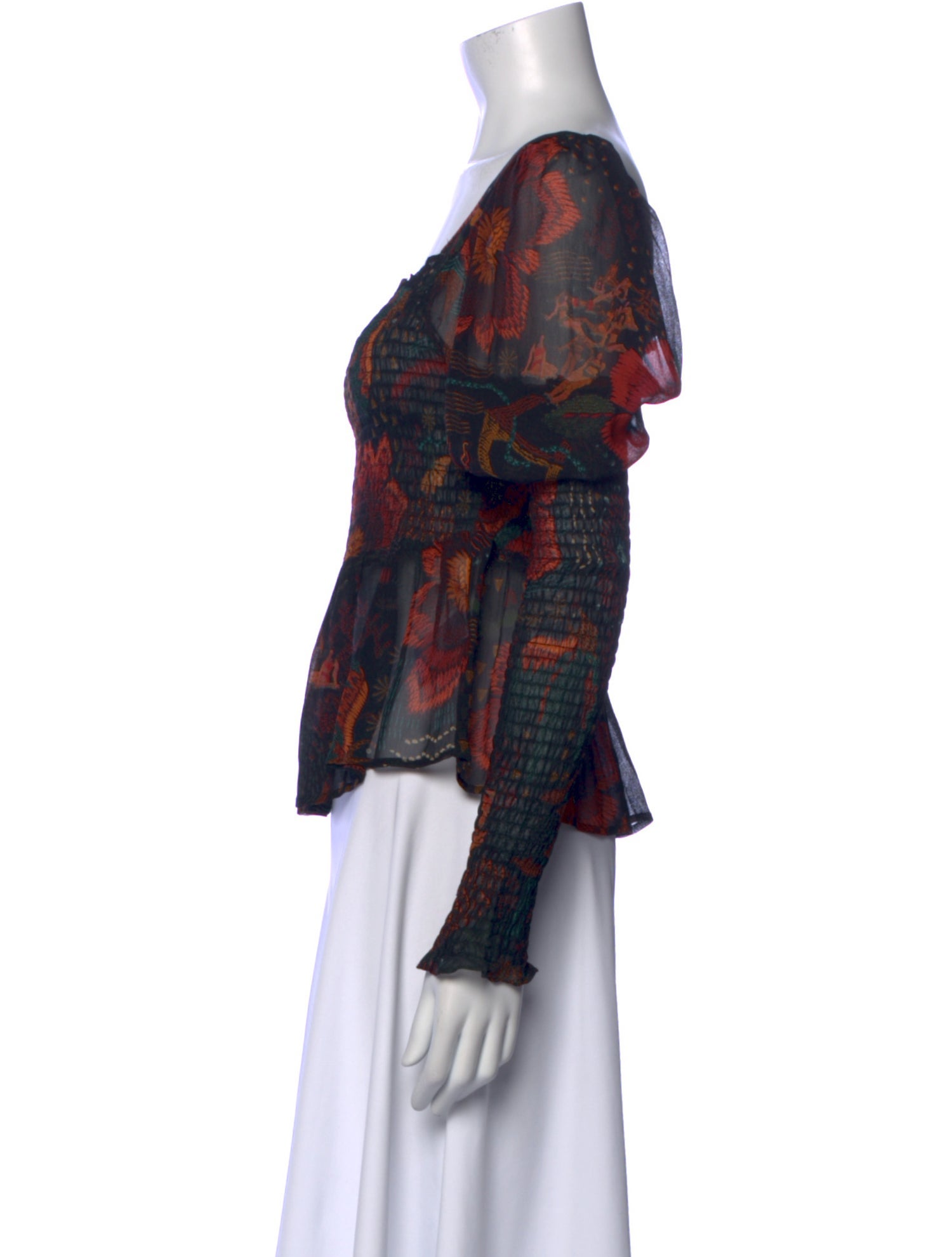 Farm Rio Printed Square Neckline Blouse