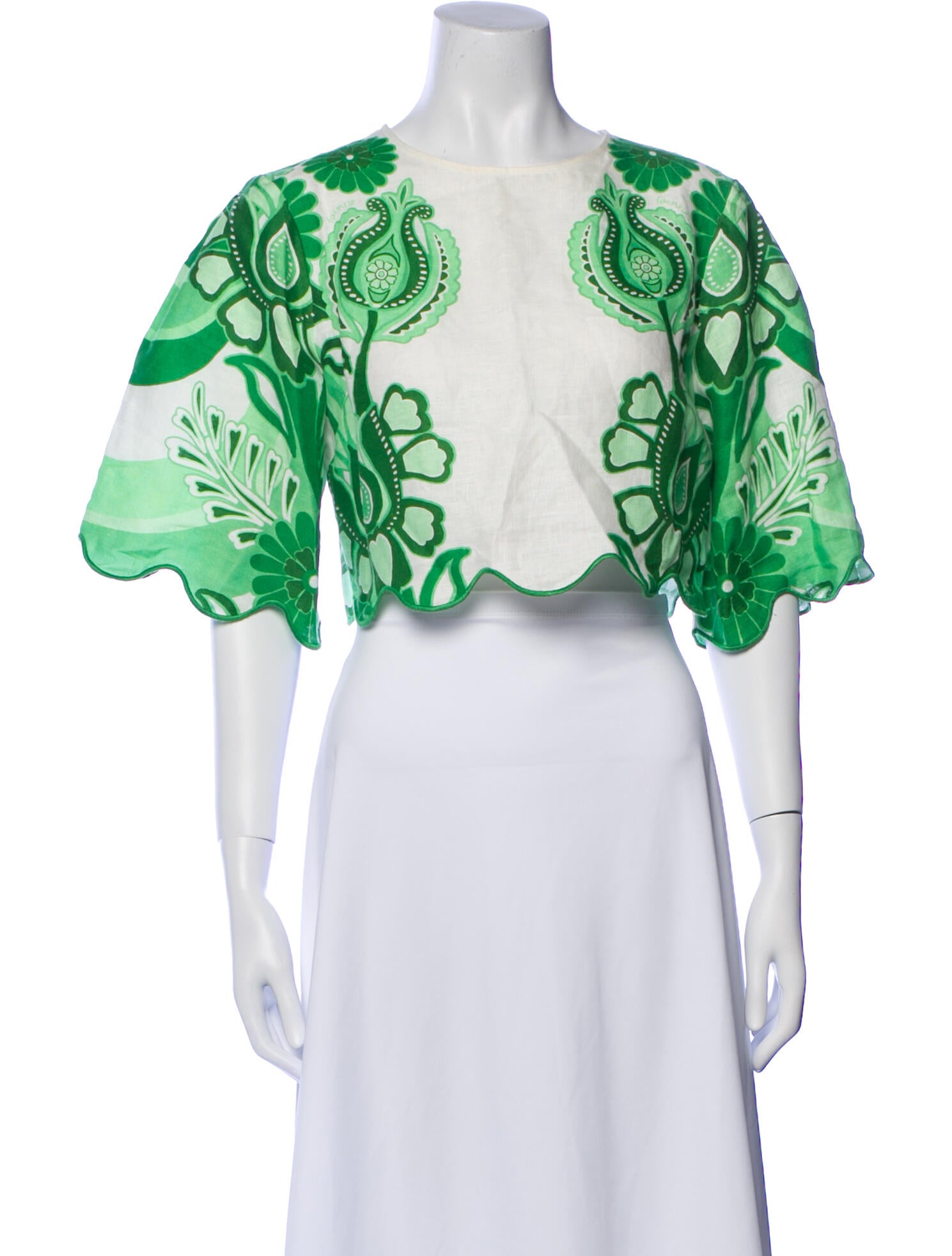 Farm Rio Paisley Print Square Neckline Crop Top