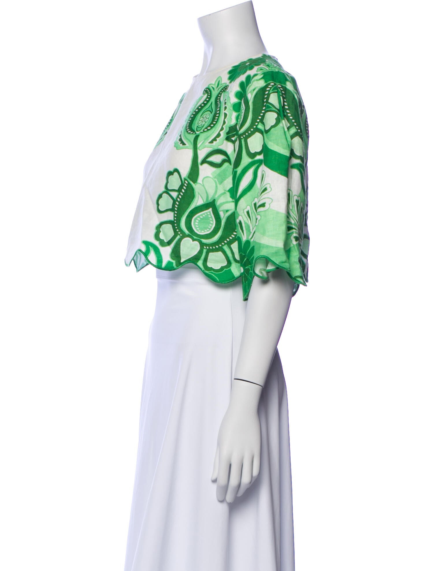 Farm Rio Paisley Print Square Neckline Crop Top