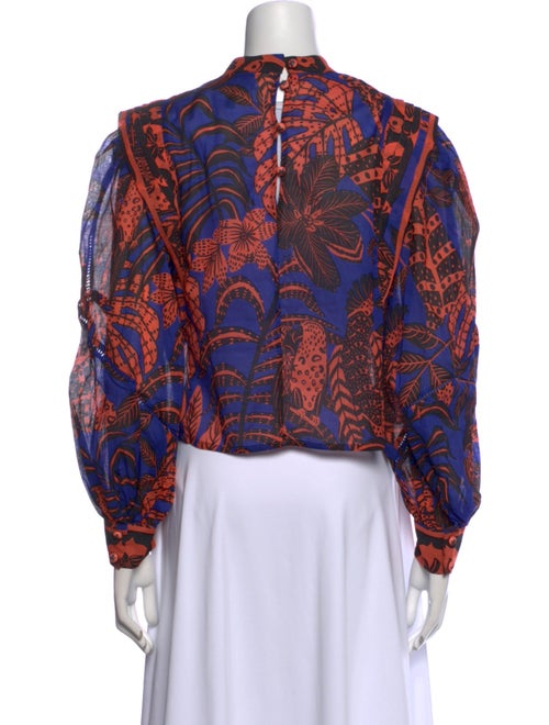 Farm Rio Paisley Print Mock Neck Crop Top