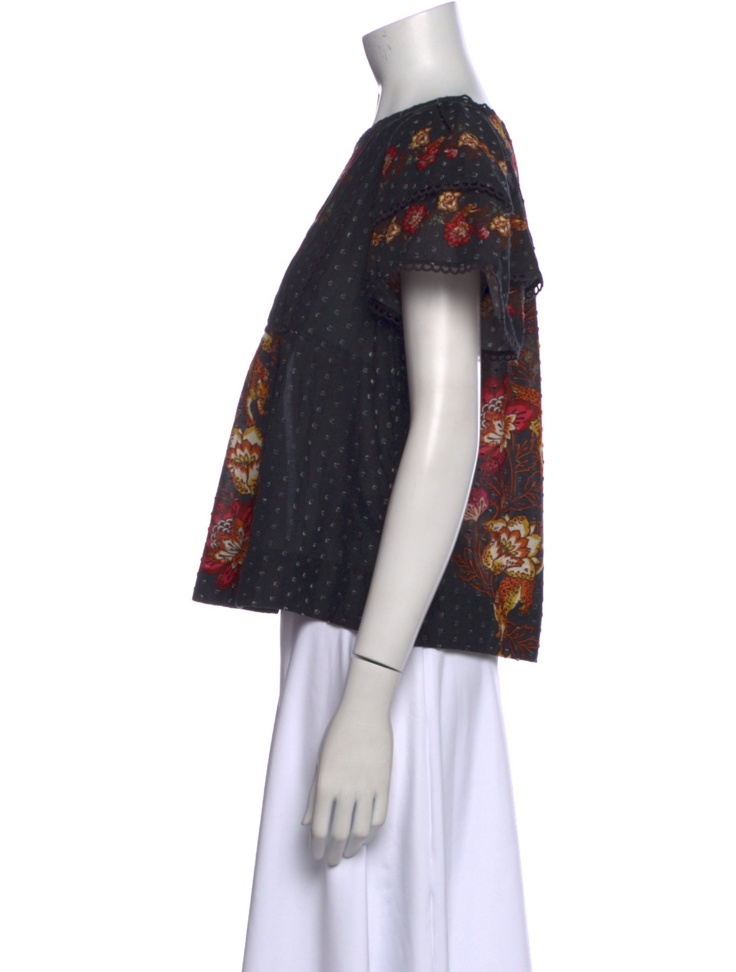 Farm Rio Floral Print Scoop Neck Crop Top