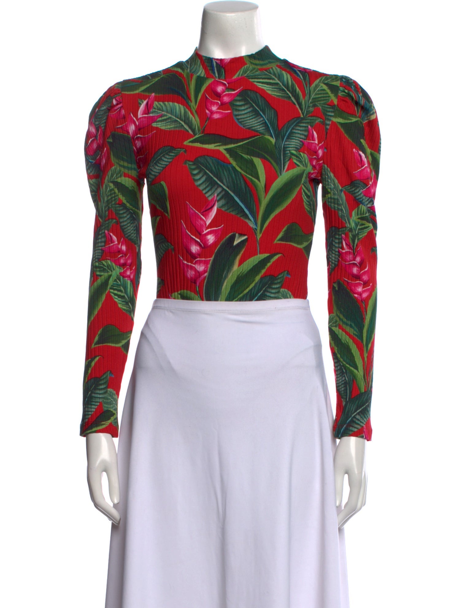 Farm Rio Printed Mock Neck Crop Top w/ Tags