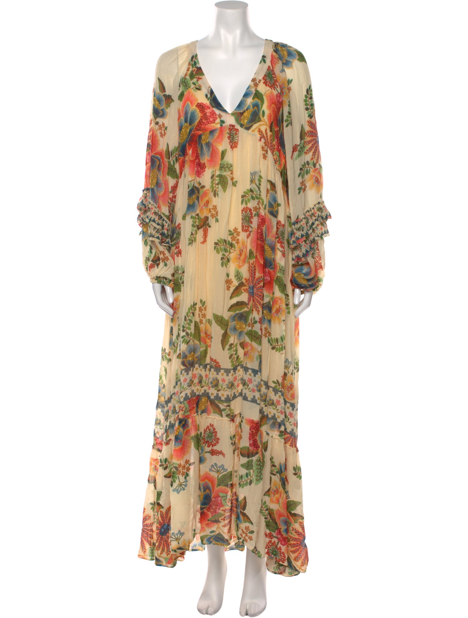 Farm Rio Floral Print Long Dress