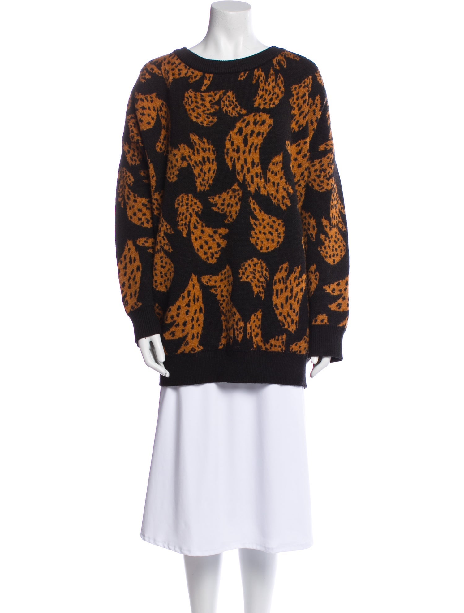 Farm Rio Printed Bateau Neckline Sweater