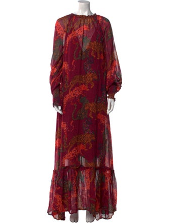 Farm Rio Paisley Print Long Dress